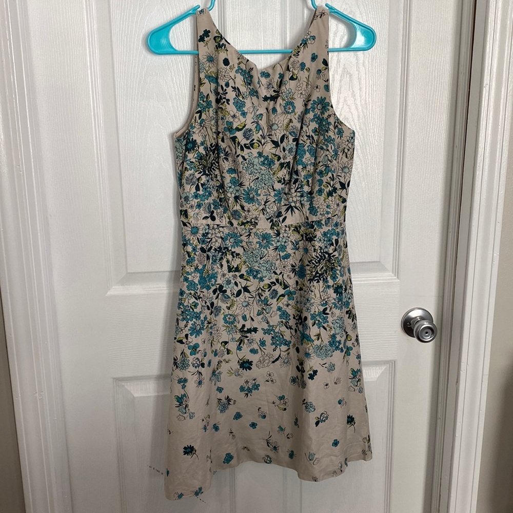 Blue & cream floral dress